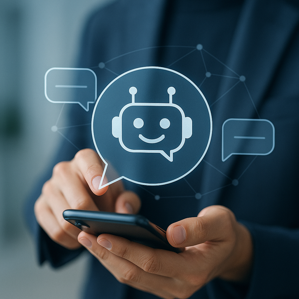 [Imagen de un chatbot interactuando con un usuario]